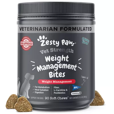 Product Zesty Paws Vet Strength Weight Management Bites for Dogs, Chicken, 90 Count
