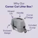 Product Litter Genie, Corner Enclosed Cat Litter Box with Scoop & Handle, Gray/Black