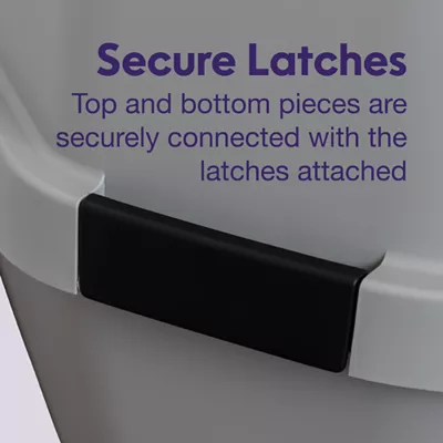 Product Litter Genie, Corner Enclosed Cat Litter Box with Scoop & Handle, Gray/Black