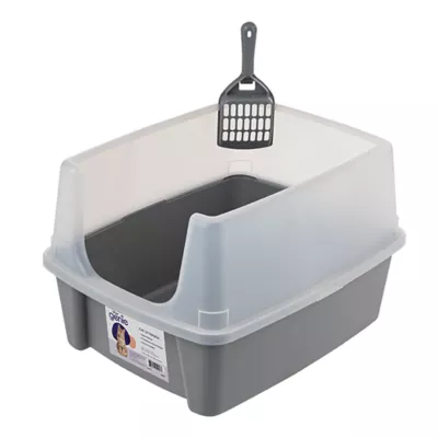 Product Litter Genie, Open Top Cat Litter Box with Scoop, Gray