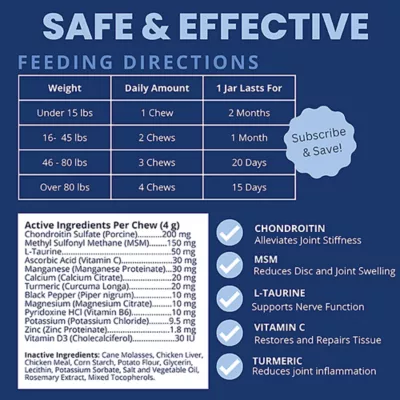 Product Under The Weather Disc and Spine Chews for Dogs, 60 Count