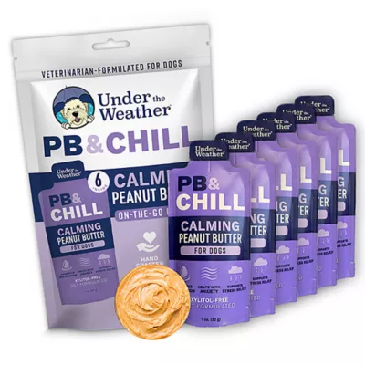 Product Under The Weather PB & Chill Calming Peanut Butter for Dogs, (6 pack) 1oz packets