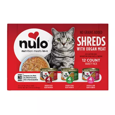 Product Nulo Shreds with Organ Meat Wet Cat & Kitten Food - Variety Pack, 12-Count, 33.6 oz
