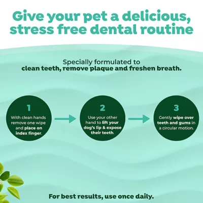 Product TropiClean Fresh Breath Finger Dental Wipes, 50 Count