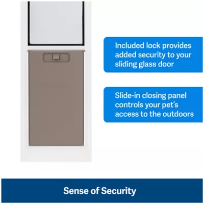 Product PetSafe® 1Piece Sliding Glass Pet Door Adjustable Height 75 7/8" to 81" Tall  Bronze