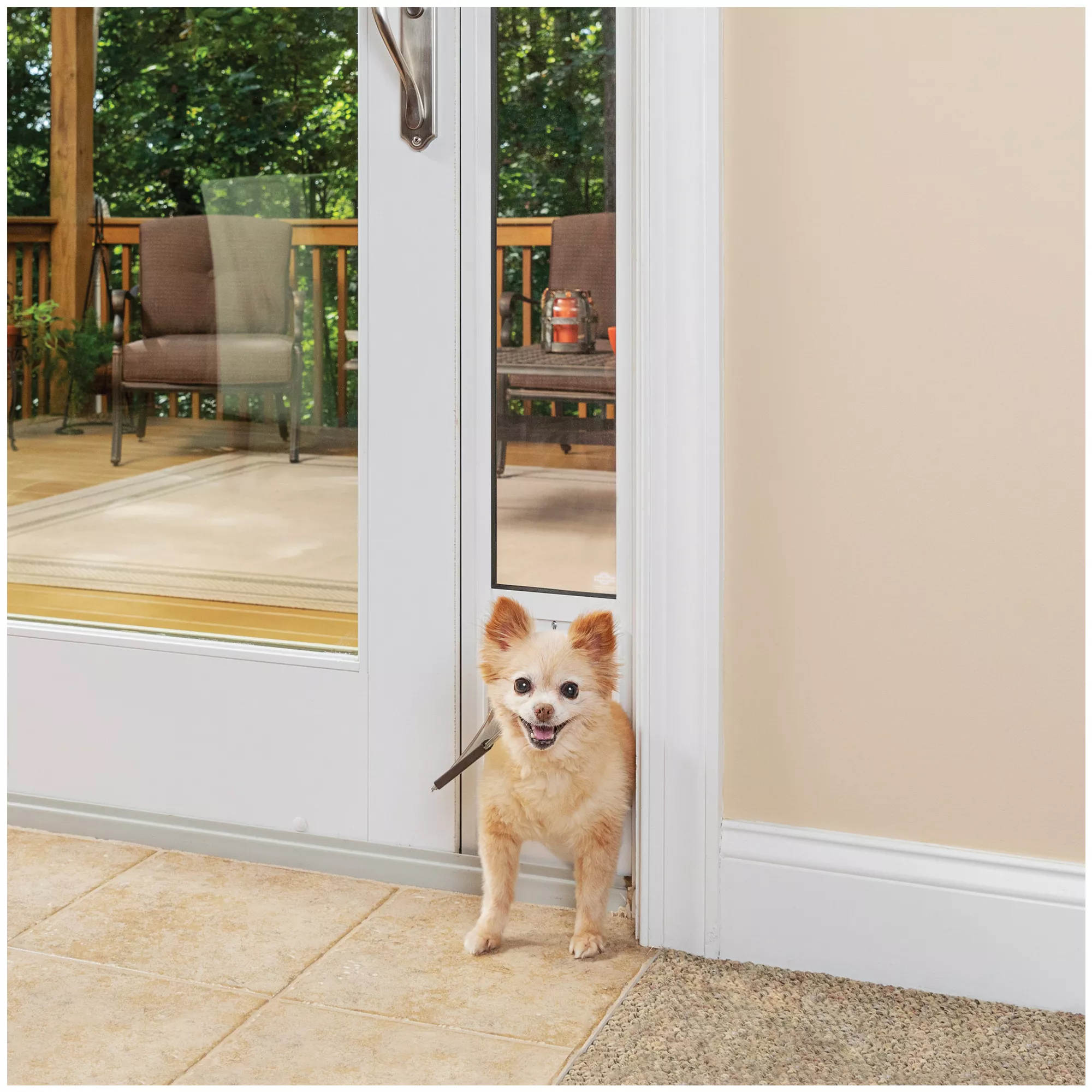 PetSafe® 1-Piece Sliding Glass Pet Door - Adjustable Height 75 7/8" to 81" - White