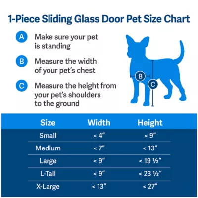 Product PetSafe® 1-Piece Sliding Glass Pet Door - Adjustable Height 75 7/8" to 81" - White