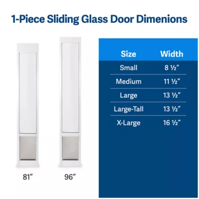 Product PetSafe® 1-Piece Sliding Glass Pet Door - Adjustable Height 75 7/8" to 81" - White