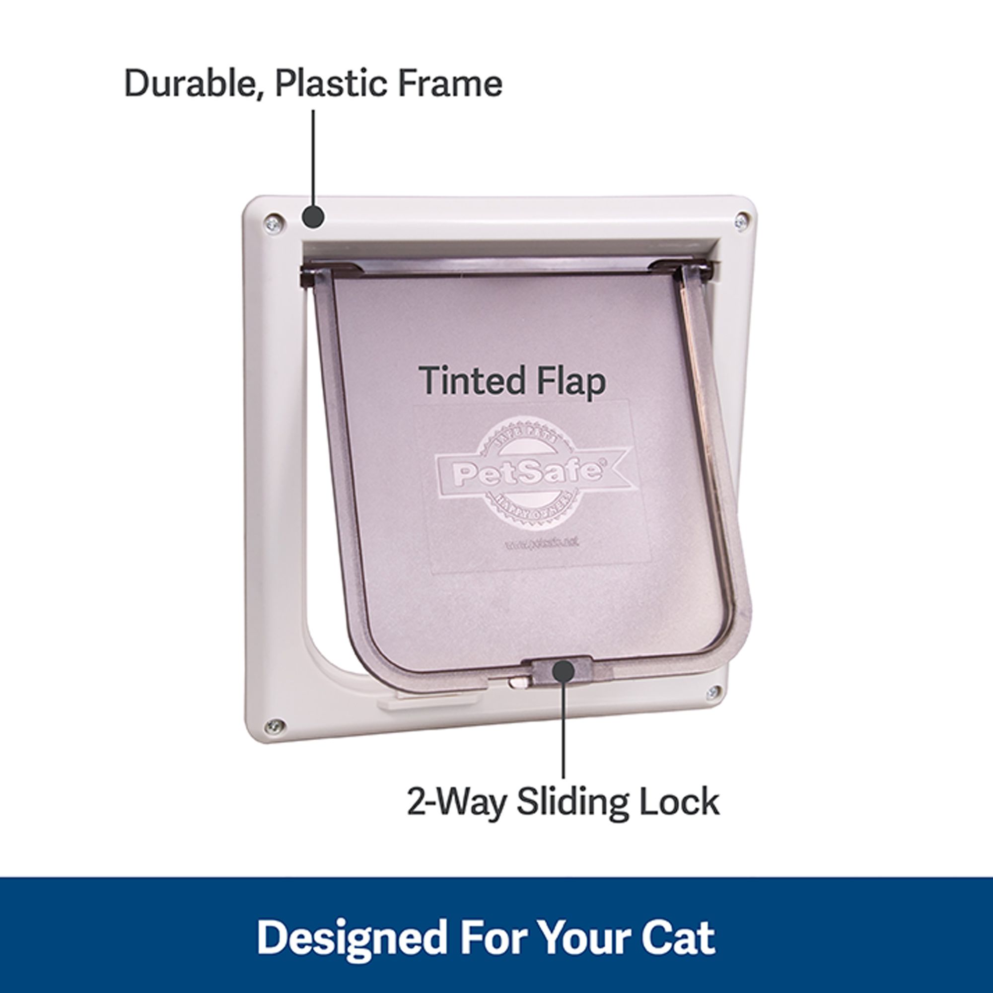 PetSafe®Cat Flap: 2-Way Locking - Built-In Lock - Durable - Easy Install - HardWARE® Kit Included - thumbnail 3