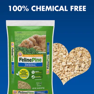 Product Feline Pine Non-Clumping Pine Cat Litter - Scented, Low Dust, Natural