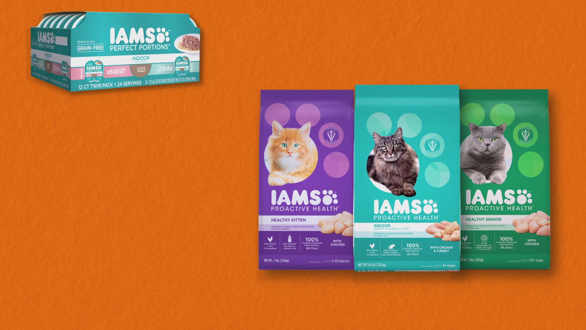 Cat Food Pate Only IAMS Perfect Portions Healthy Adult Chicken Wet