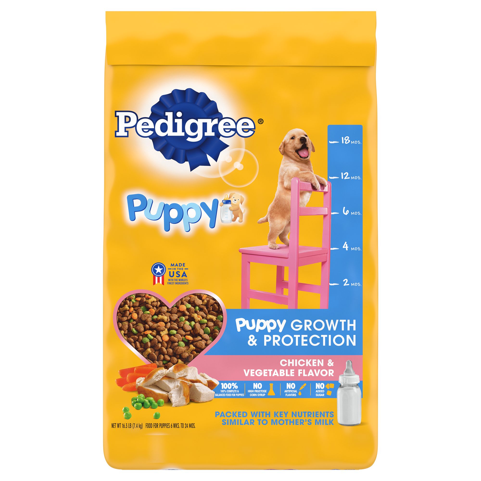 Pedigree Puppy Food for Puppies, Chicken & Vegetable Flavor - 3.5 lb