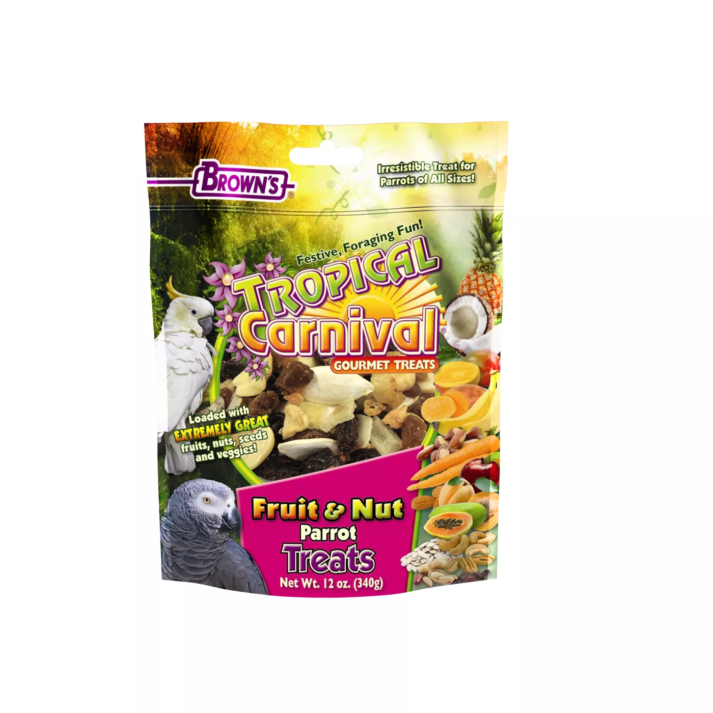 Brown s Tropical Carnival Fruit Nut Parrot Treats