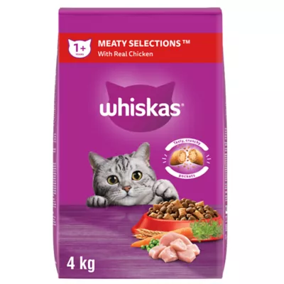 Whiskas Adult Dry Cat Food Meaty Selections With Real Chicken - Image 1
