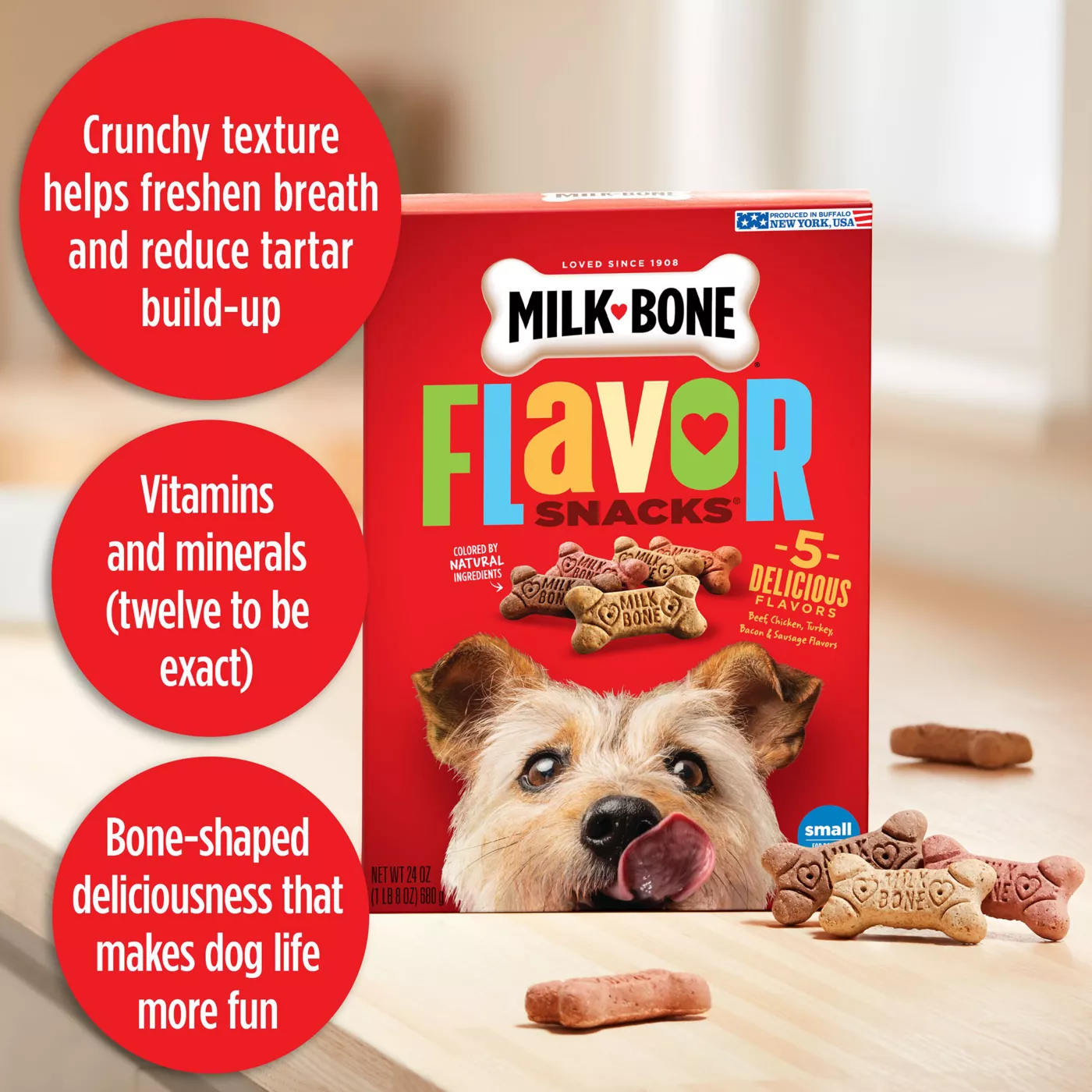 Product Milk-Bone Flavor Snacks Dog Treat All Ages - Sausage