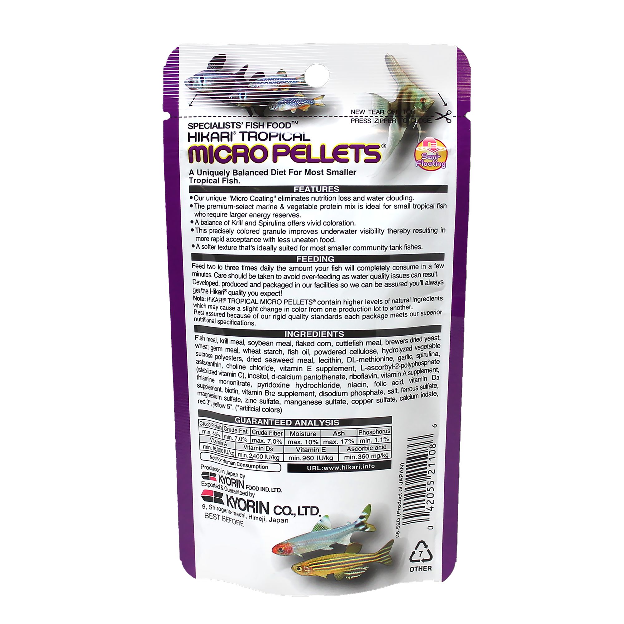 Hikari® Micro Pellets® Tropical Fish Food Complete Diet - thumbnail 2