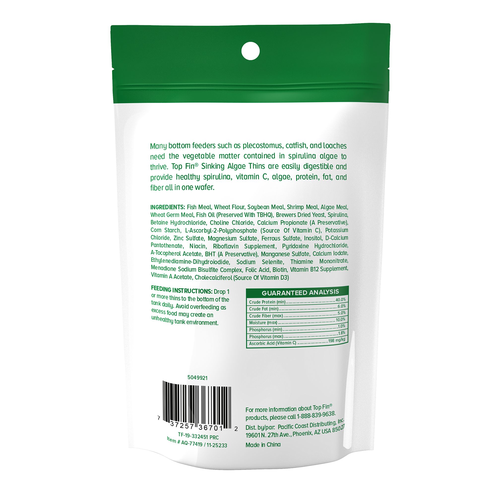 Top Fin Algae Thins Fish Food Fish Food Petsmart