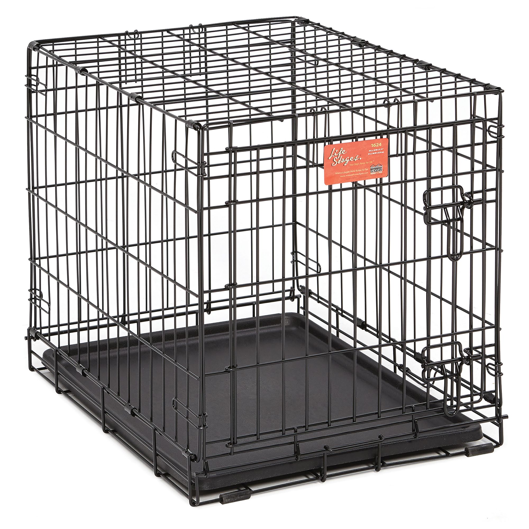 midwest life stages double door folding metal dog crate