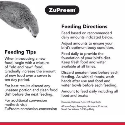 Product ZuPreem® Natural Parrot & Conure Bird Food
