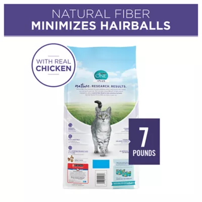 Product Purina ONE® +Plus Hairball Formula Adult Cat Dry Food - Chicken, High Fiber, With Vitamins