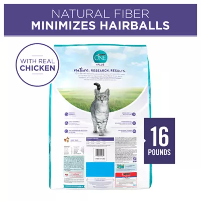 Product Purina ONE® +Plus Hairball Formula Adult Cat Dry Food - Chicken, High Fiber, With Vitamins