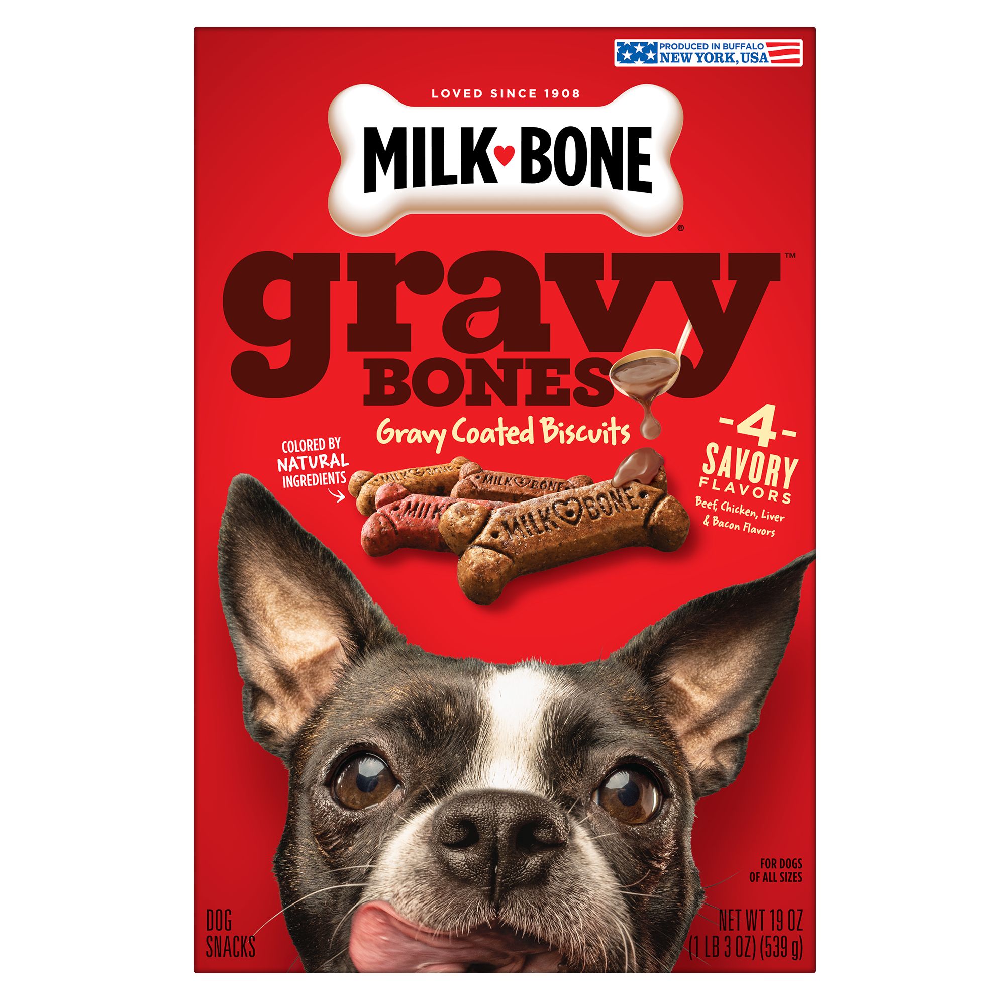 Milk Bone GravyBones Dog Treat All Ages Chicken Beef Liver Bacon