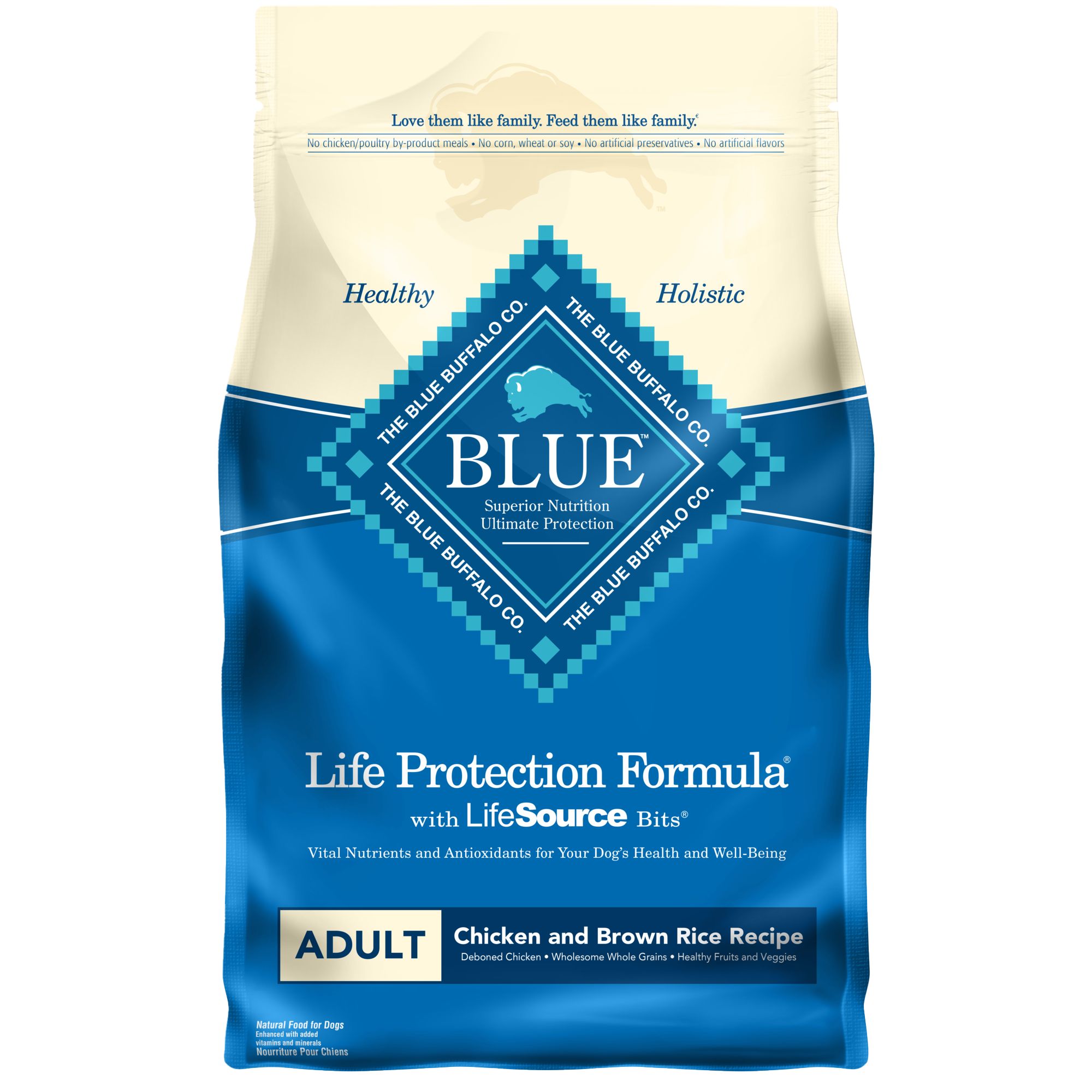 Blue Buffalo Chicken & Brown Rice Dog Food: BLUE Protection | PetSmart