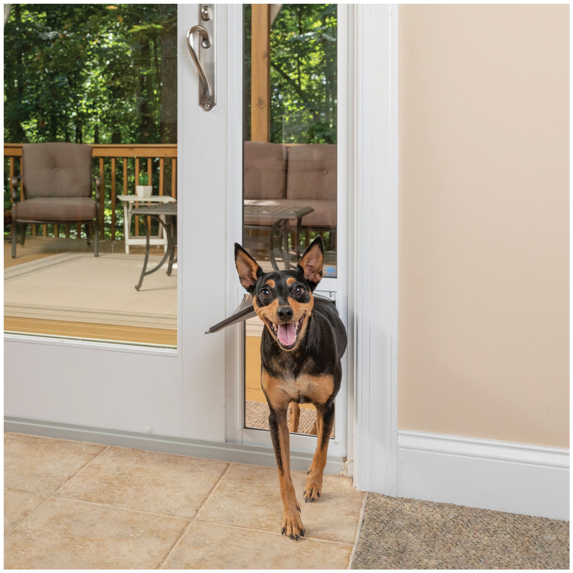 Collar activated dog door store for sliding glass door