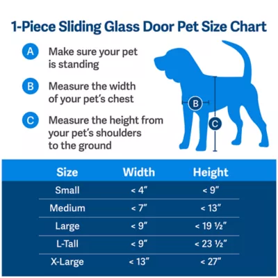 PetSafe 1 Piece Sliding Glass Pet Door Adjustable Height 91 7 16 to 96 White