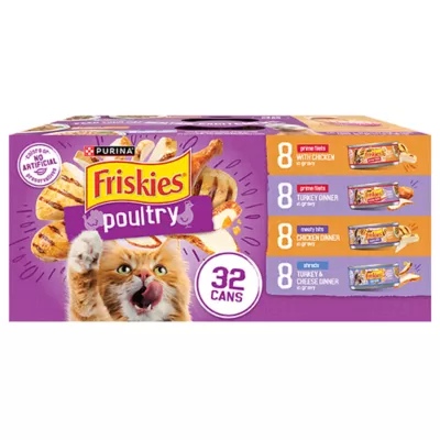 Product Purina® Friskies® Poultry Adult Cat Wet Food - Variety Pack, 32 CT, 176 OZ