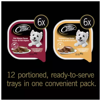 Product CESAR Classic Loaf In Sauce Entrées Adult Wet Dog Food Variety Pack, 12ct