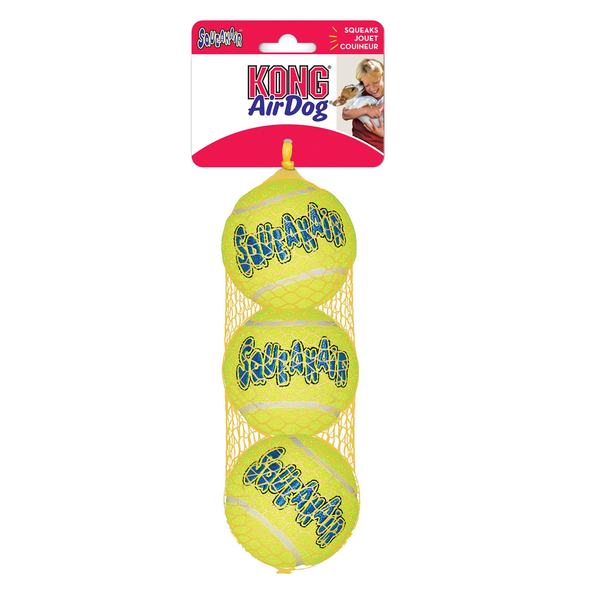 KONG AirDog Tennis Ball Set Squeaker Dog Toy 3 Pack