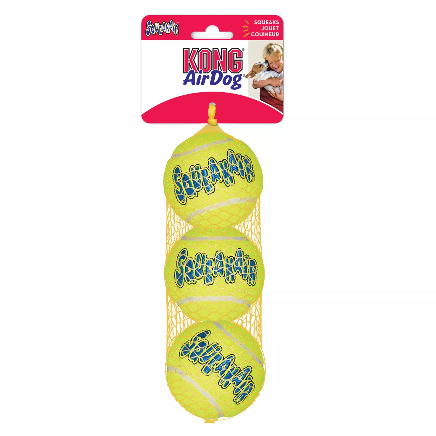 KONG AirDog Tennis Ball Set Squeaker Dog Toy 3 Pack