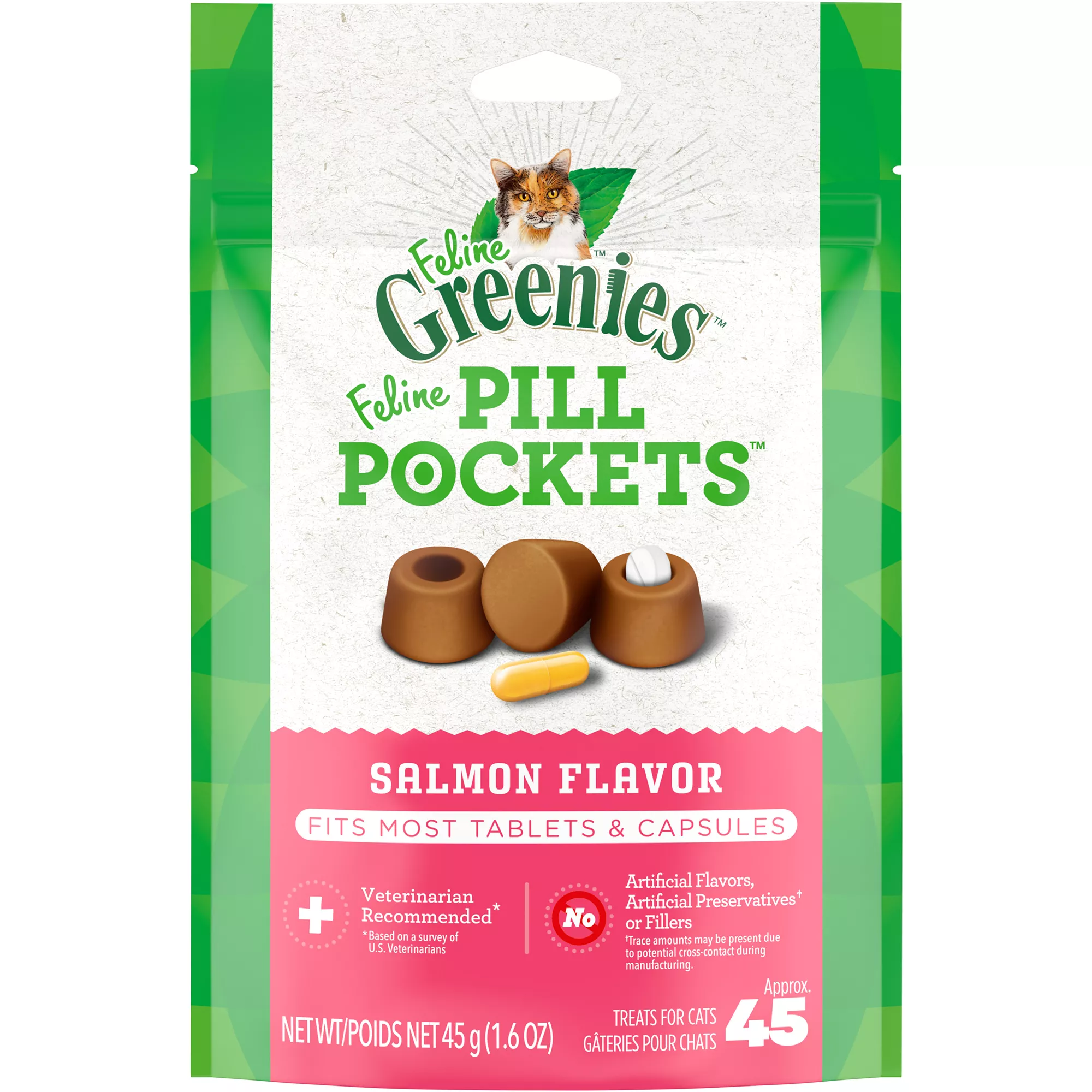  Greenies Feline Pill Pockets Cat Treats - Salmon