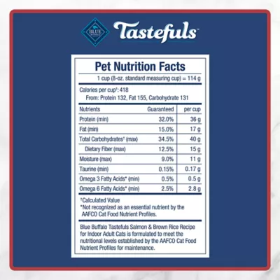 Blue Buffalo Tastefuls Adult Indoor Cat Dry Food - Natural, Salmon & Brown Rice - Image 8