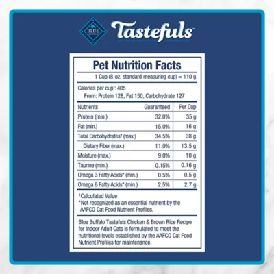 Blue Buffalo Tastefuls Adult Indoor Cat Dry Food - Natural, Chicken & Brown Rice - Image 8