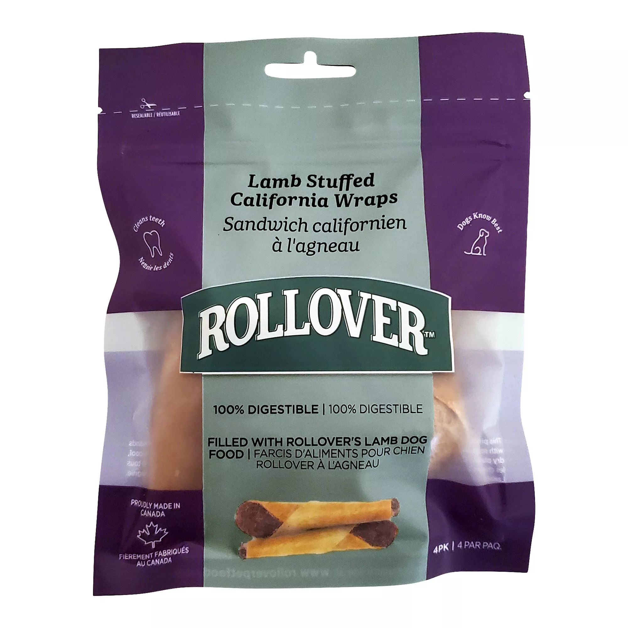 Rollover Stuffed California Wraps Premium Dog Treats