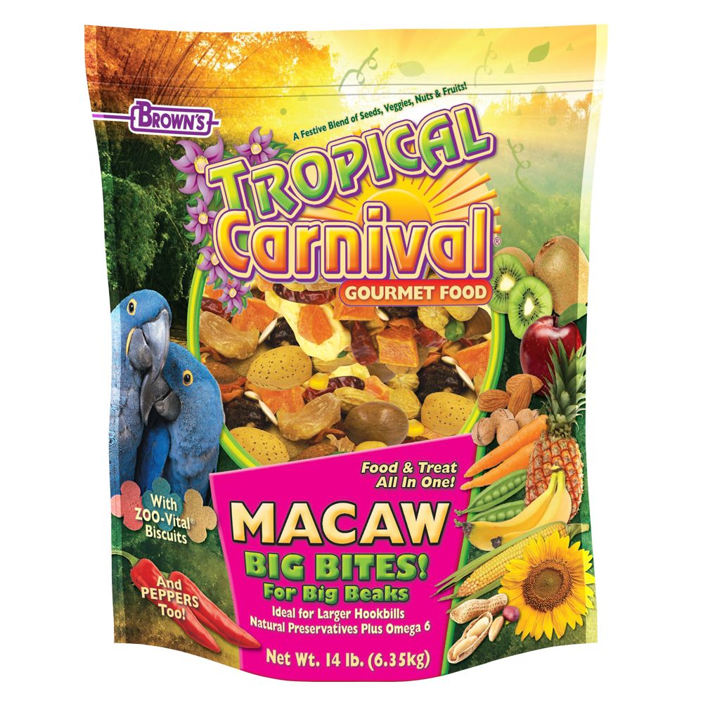 Tropical Carnival Gourmet Macaw Big Bites Food 14 pound