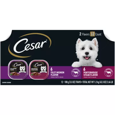 Product Cesar® Classics Adult Wet Dog Food - Loaf, 12 Count, Variety Pack