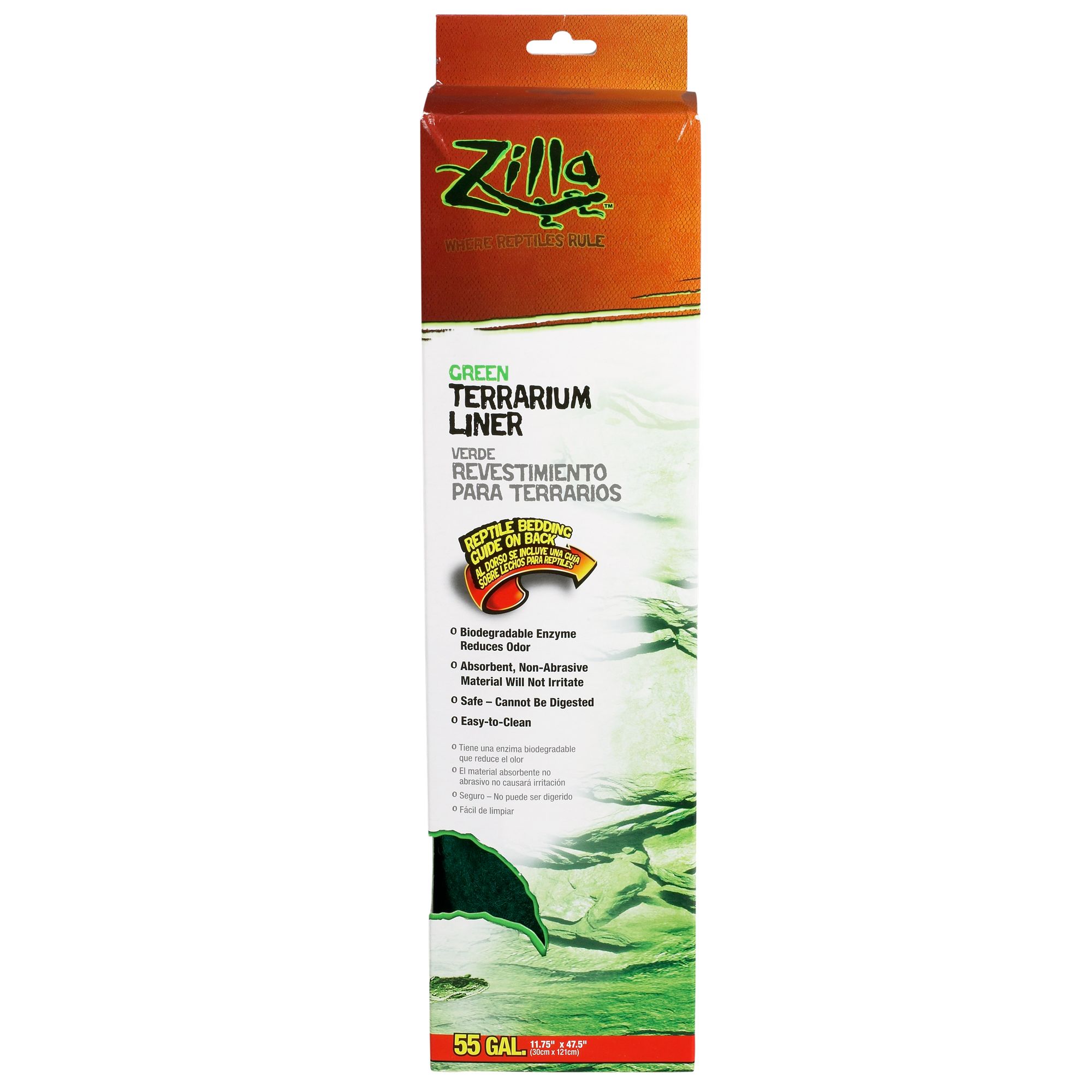 Zilla Reptile Terrarium Bedding Substrate Liner Green 10G 2 Pack 