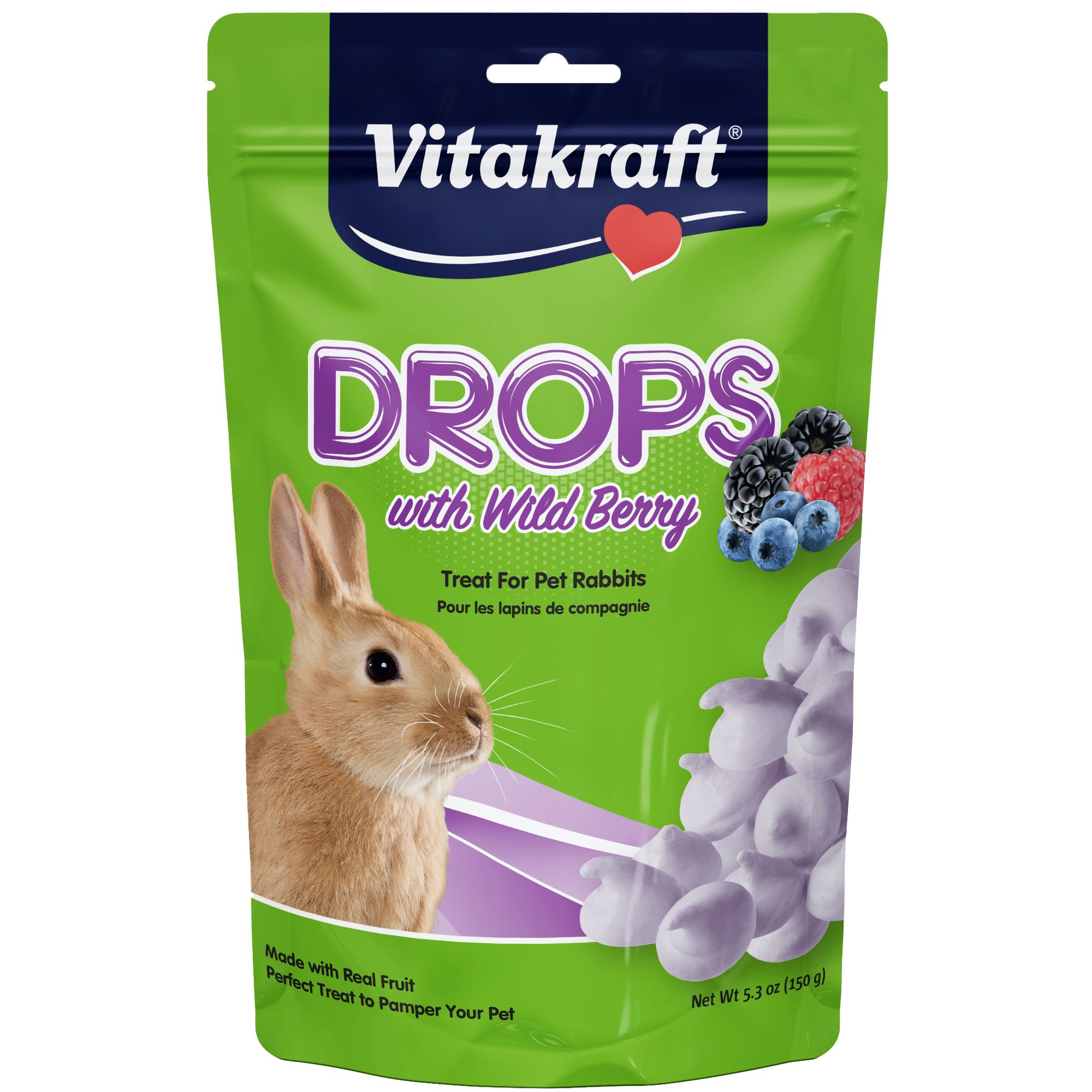 Vitakraft Rabbit Drops with Wild Berry 5.3 oz