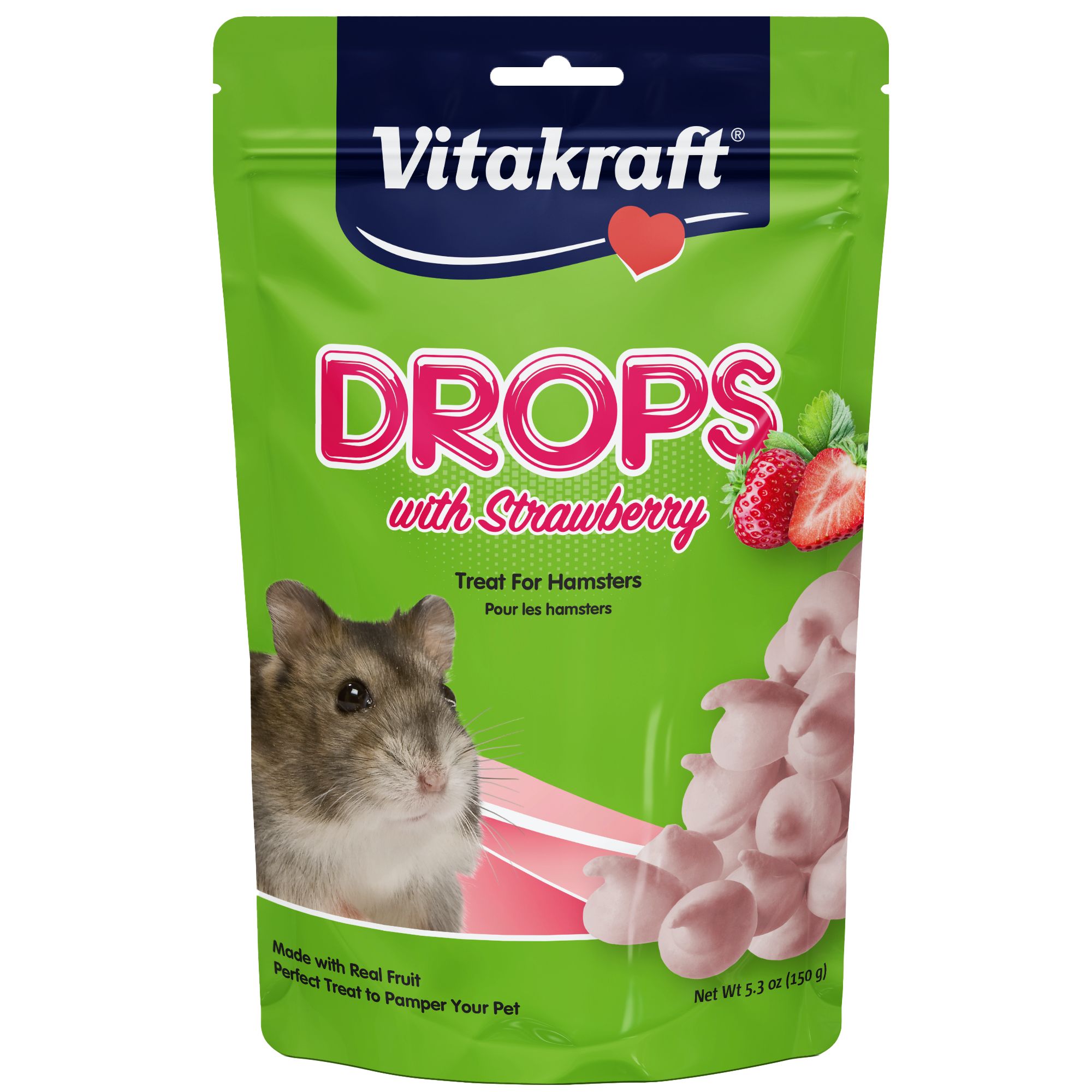 Vitakraft Hamster Drops with Strawberry 5.3 oz