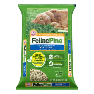 Product Feline Pine Non-Clumping Pine Cat Litter - Scented, Low Dust, Natural