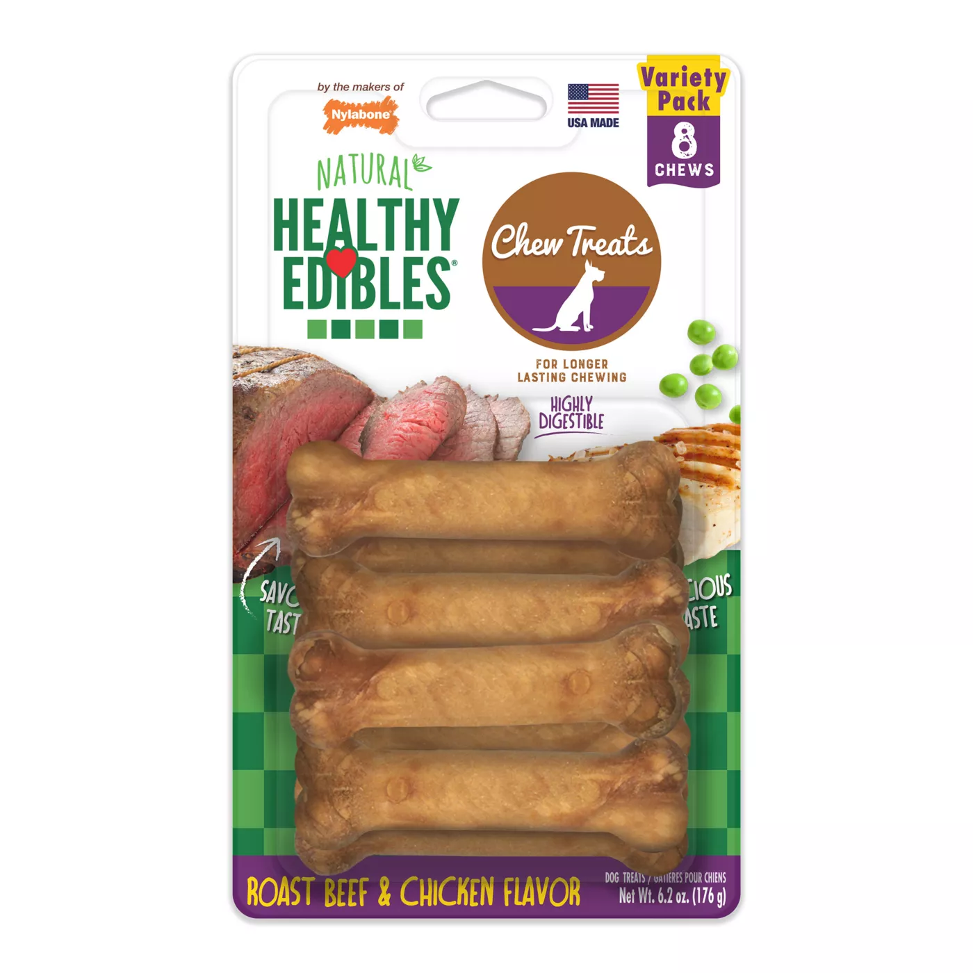 Nylabone Healthy Edibles Dog Treats 8 Pack