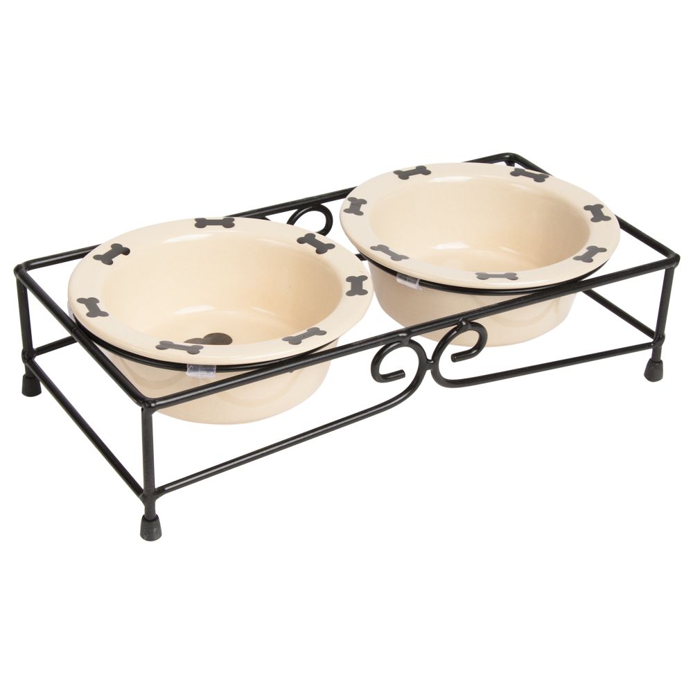 Top Paw Double Diner Dog Stand With Bowls