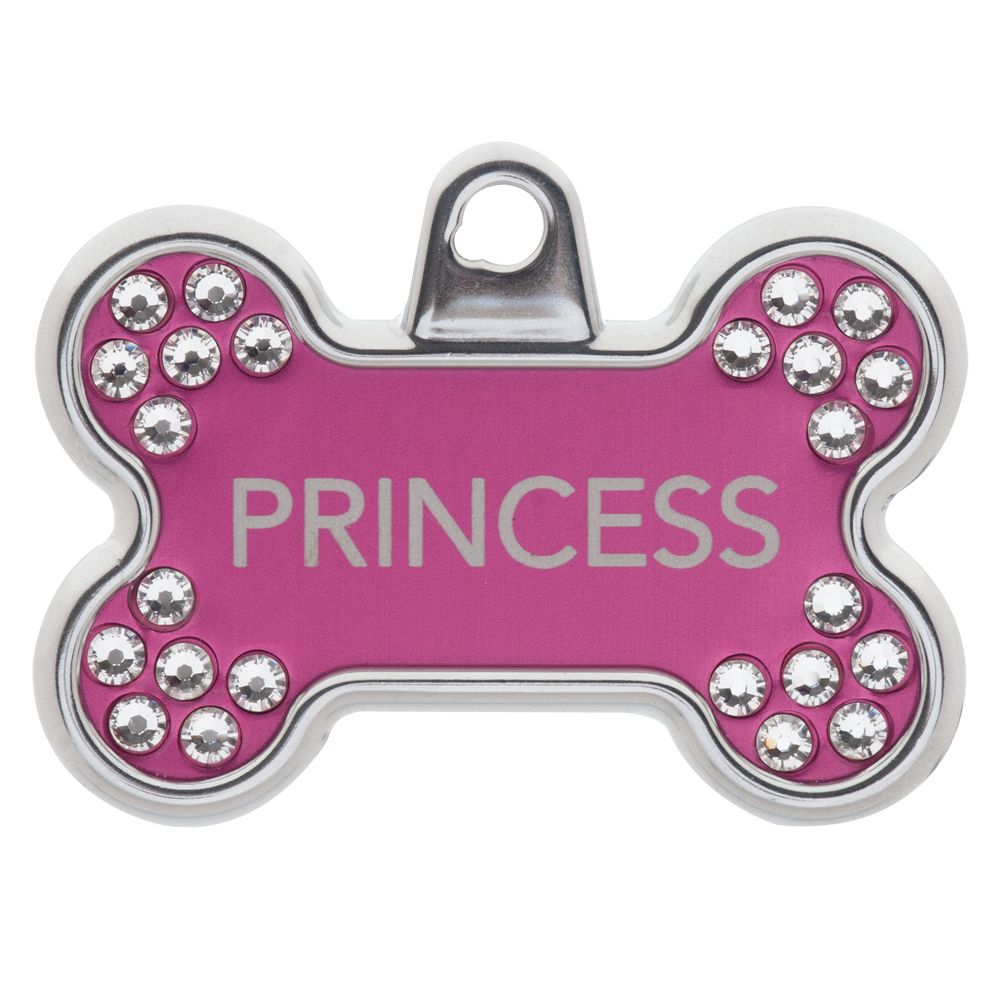 TagWorks Elegance Collection Chrome Bone Personalized Pet ID Tag in Pink, Size: Large | PetSmart