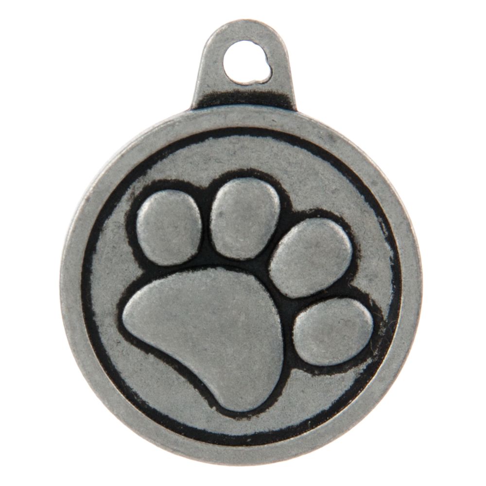 Tagworks Id Tags  Black Floral Bone Personalized Pet Id Tag - Dog