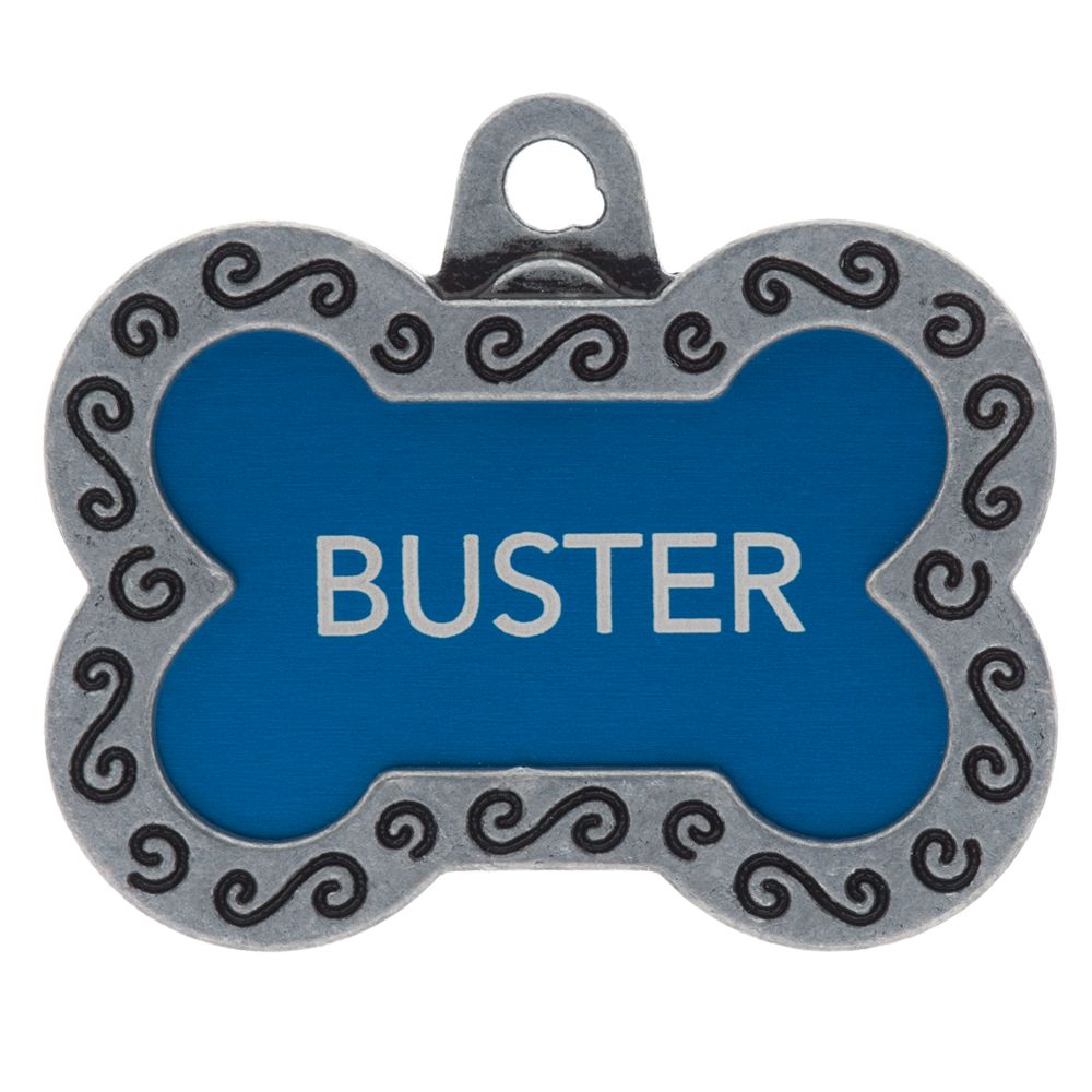TagWorks Designer Collection Large Bone Personalized Pet ID Tag in Blue | PetSmart