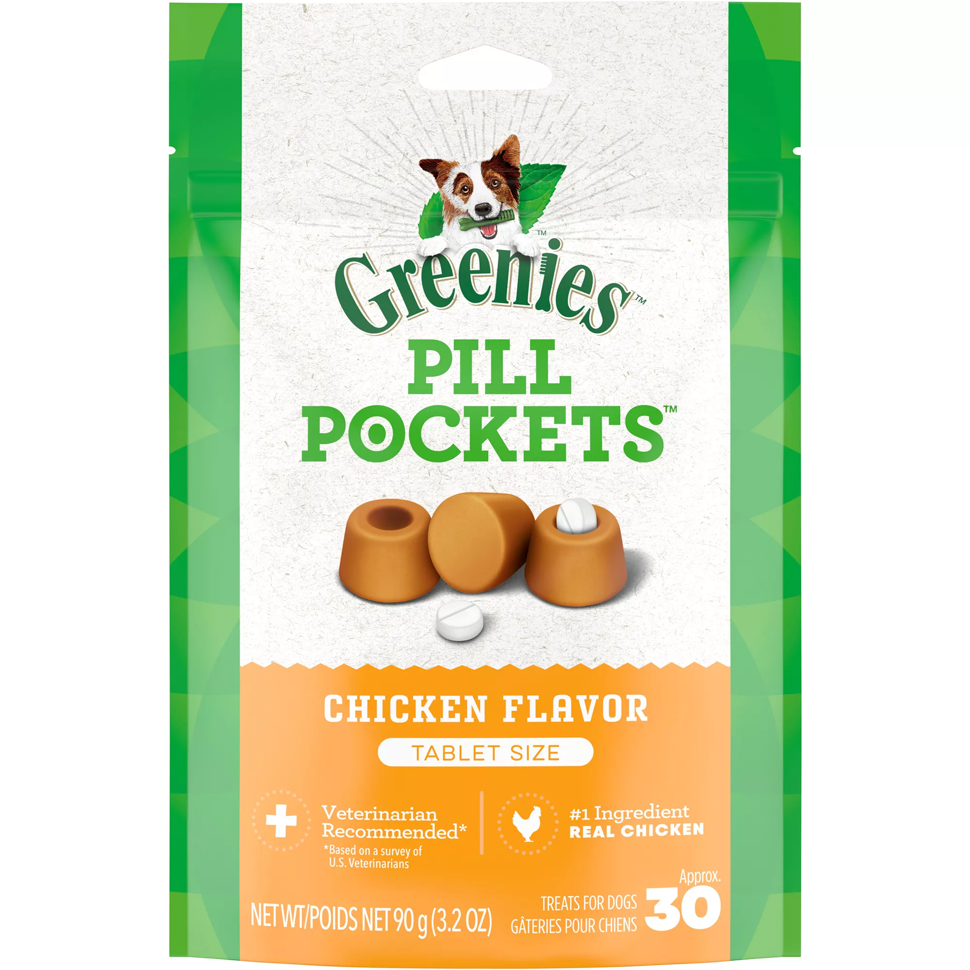 Greenies Pill Pockets Natural Adult Dog Treats Tablet Size Chicken Flavour