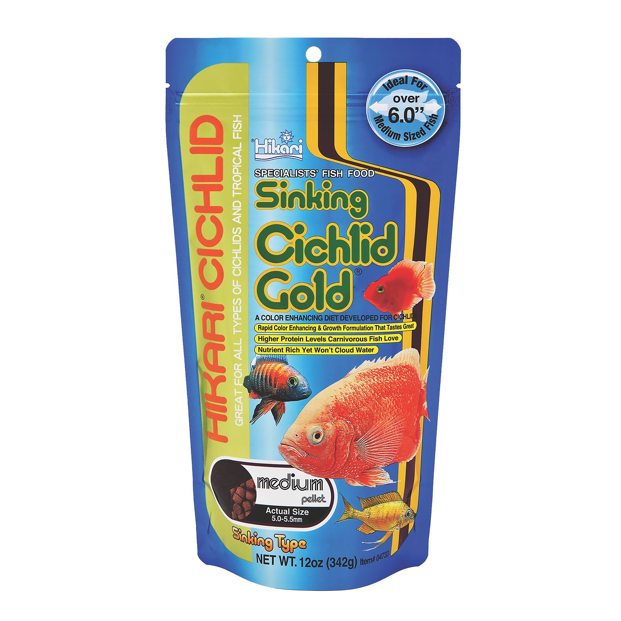 Hikari Sinking Cichlid Gold Medium Fish Food 12 oz